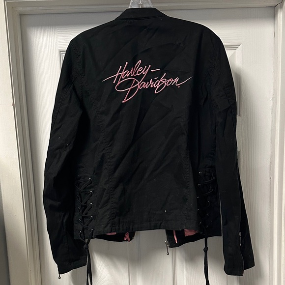 Harley-Davidson Black Jacket with Pink Accents - Picture 2 of 3